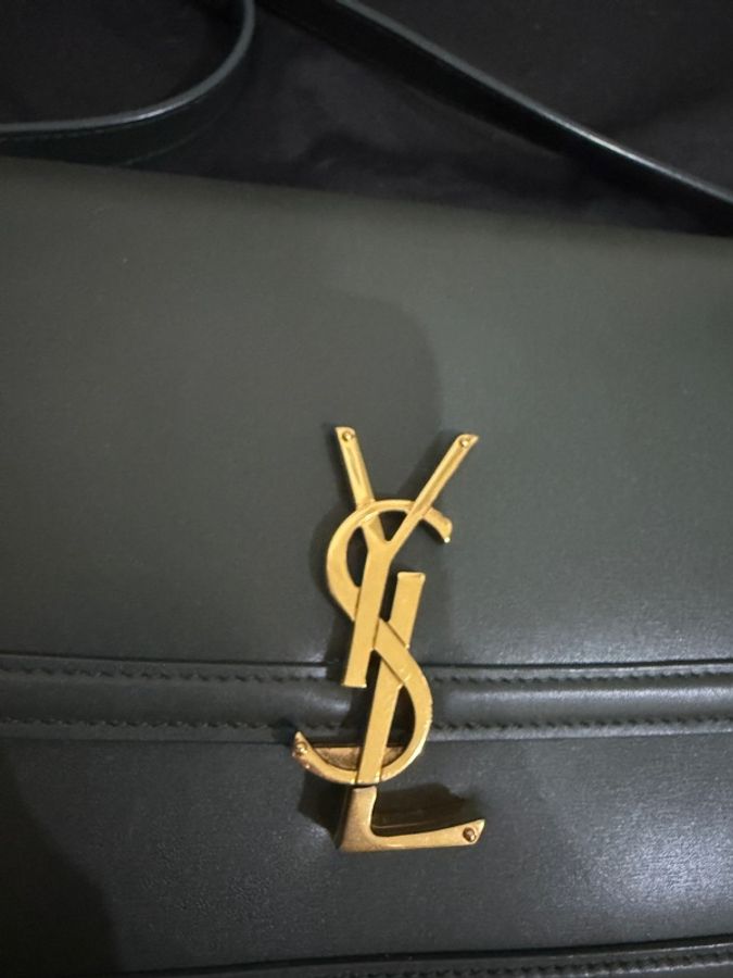 Saint Laurent SAINT LAURENT SolferinoBox 中號深墨綠牛皮金-1