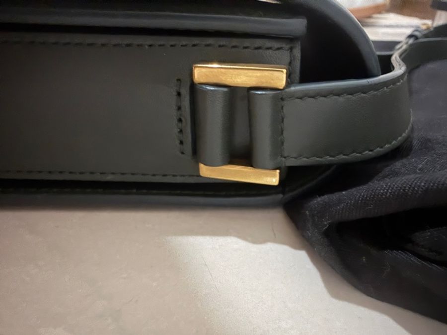 Saint Laurent SAINT LAURENT SolferinoBox 中號深墨綠牛皮金-11