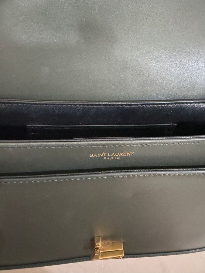 Saint Laurent SAINT LAURENT SolferinoBox 中號深墨綠牛皮金-14