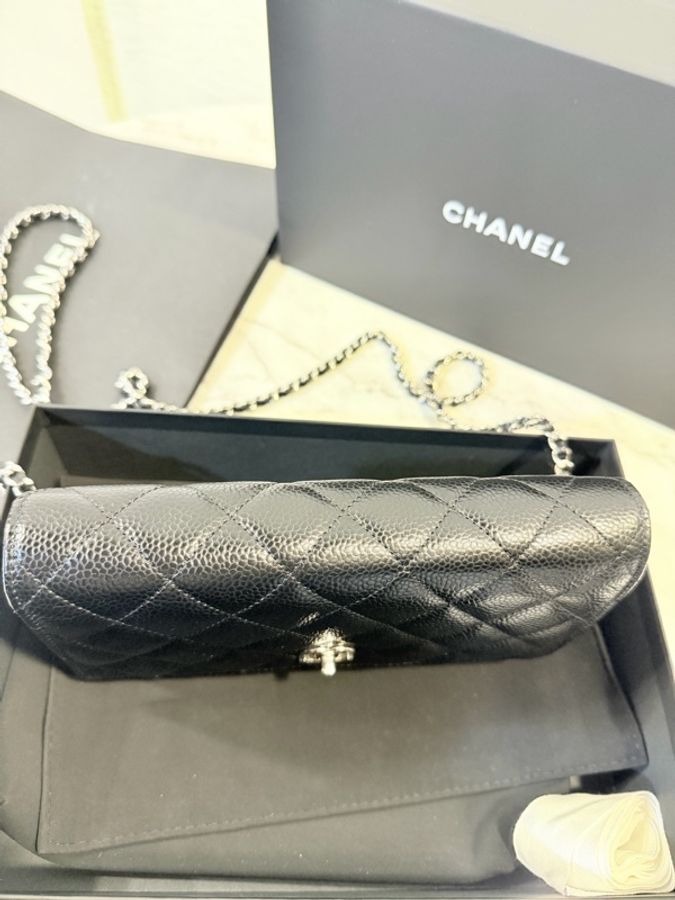 新款‼️Chanel 黑銀荔枝皮 WOC-10