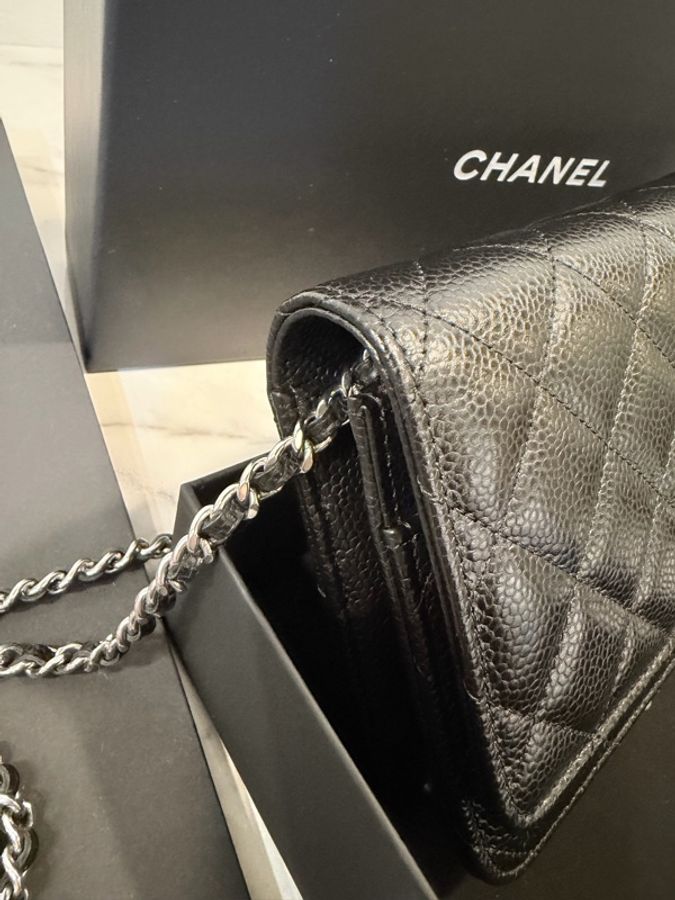 新款‼️Chanel 黑銀荔枝皮 WOC-20