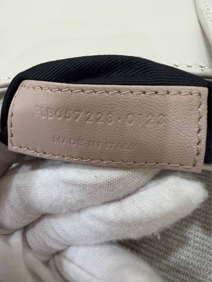 YSL Le 5 A 7 IN SMOOTH LEATHER hobo 腋下包 白色復古金扣-21