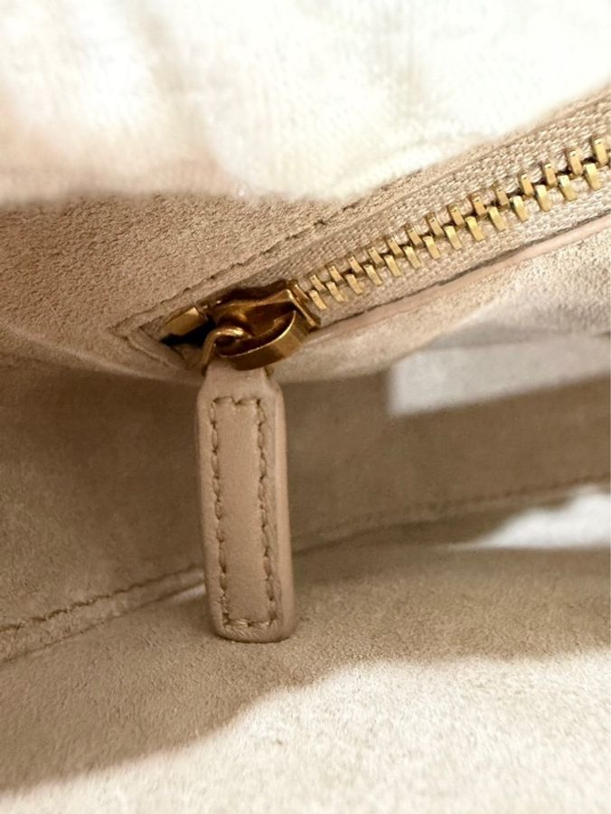 YSL Le 5 A 7 IN SMOOTH LEATHER hobo 腋下包 白色復古金扣-22