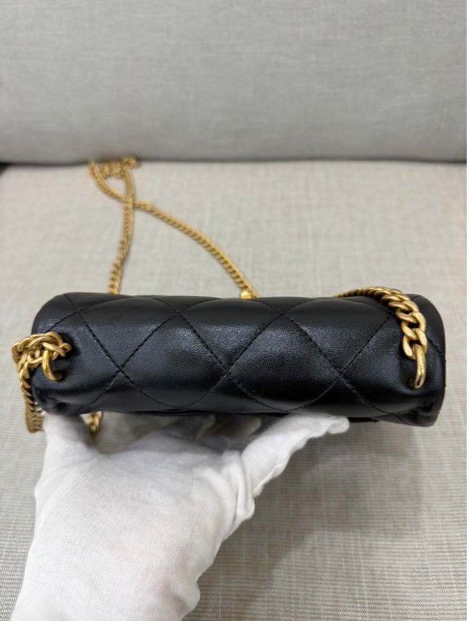 Chanel香奈兒cf方胖子愛心調節扣 黑金-13