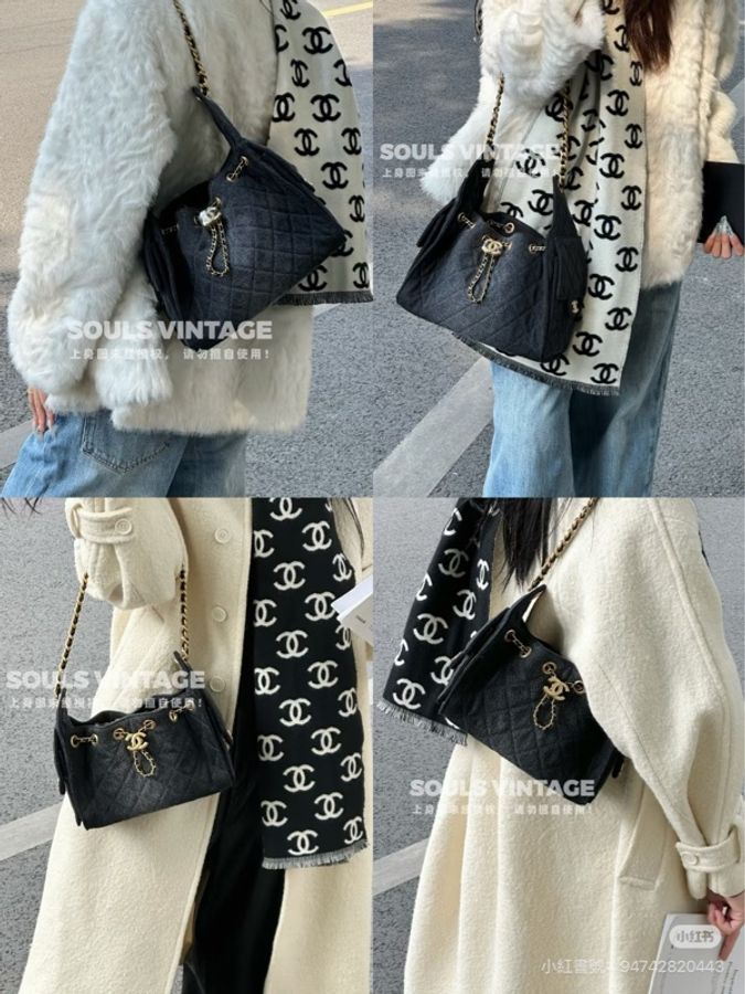 香奈兒Chanel 26P系列25bag mini牛仔黑色-3