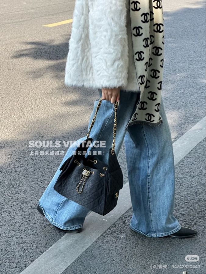 香奈兒Chanel 26P系列25bag mini牛仔黑色-5