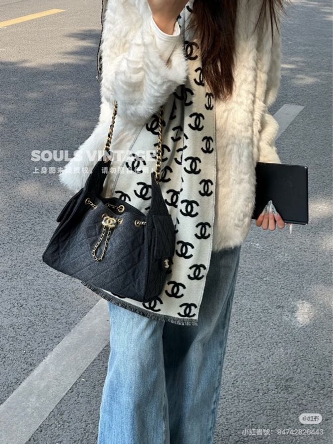 香奈兒Chanel 26P系列25bag mini牛仔黑色-6