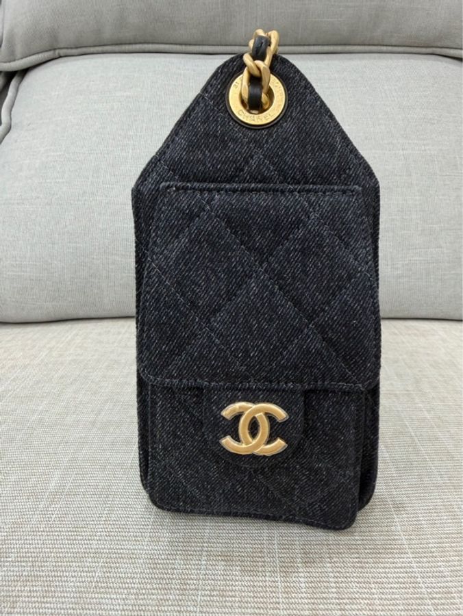 香奈兒Chanel 26P系列25bag mini牛仔黑色-10