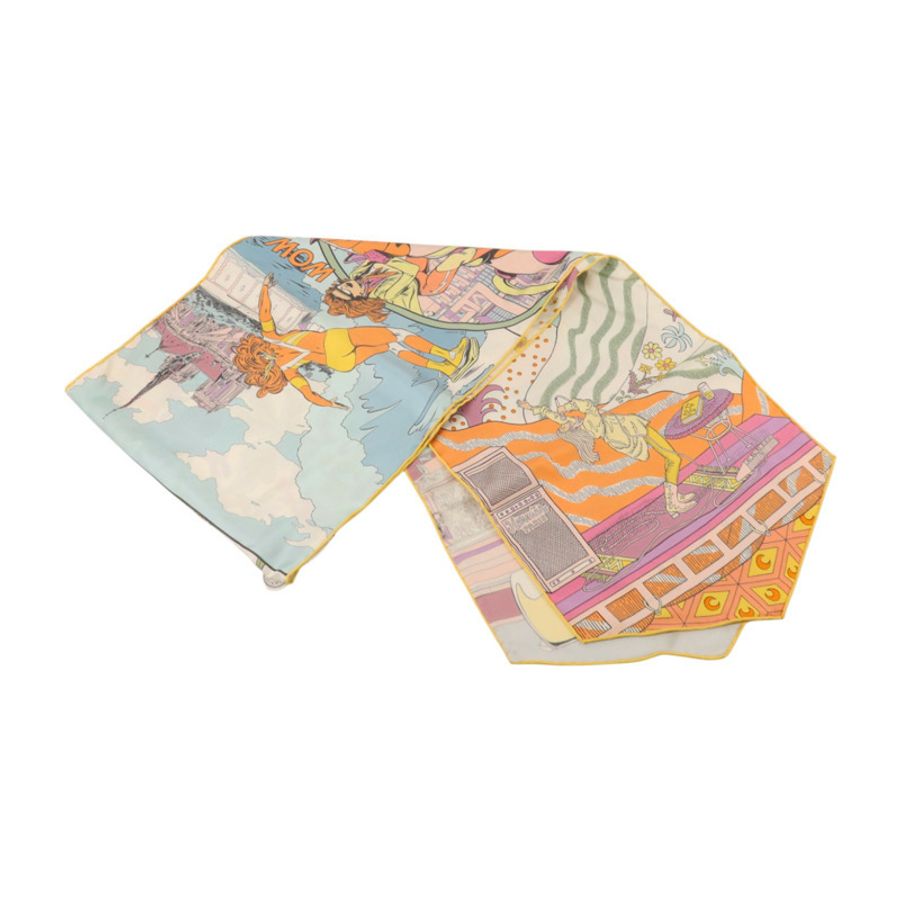 HERMES 絲質Le Premier Chant, Wow! Scarf 30x180cm絲巾-1