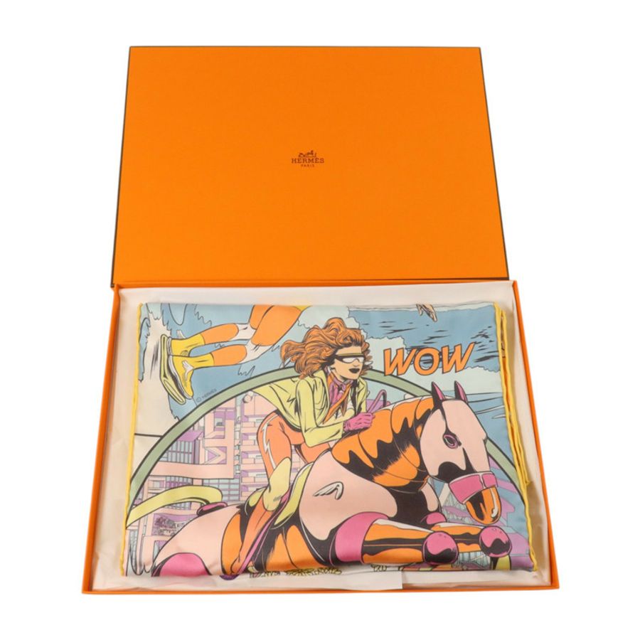 HERMES 絲質Le Premier Chant, Wow! Scarf 30x180cm絲巾-8