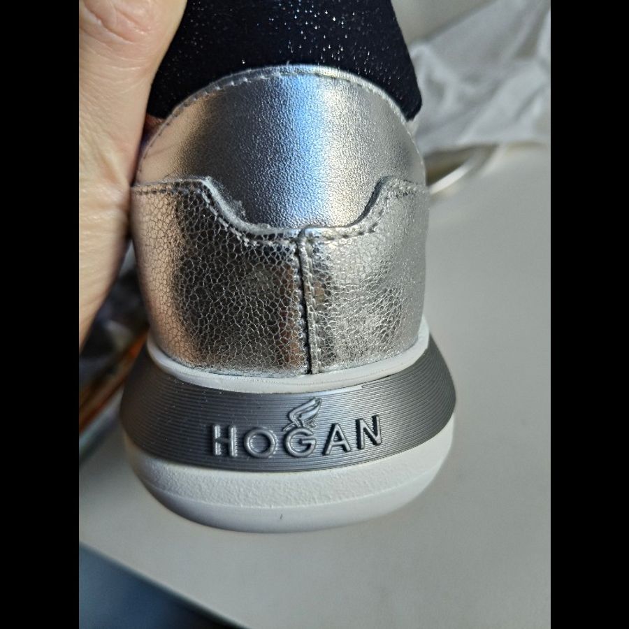hogan (35.5 size)tods 姐妹牌 現貨全新 真品 增高鞋 銀灰色 h logo 名牌鞋 厚底鞋-5