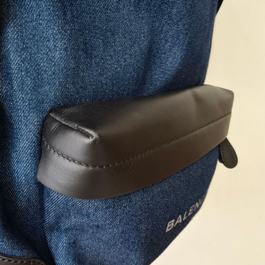 【8成新】㊣✨BALENCIAGA✨巴黎世家 牛仔 Balenciaga Explorer Backpack 丹寧 休閒 印字 後背包/二手包/二手精品/保證正品🌳二手樹屋🌳-17