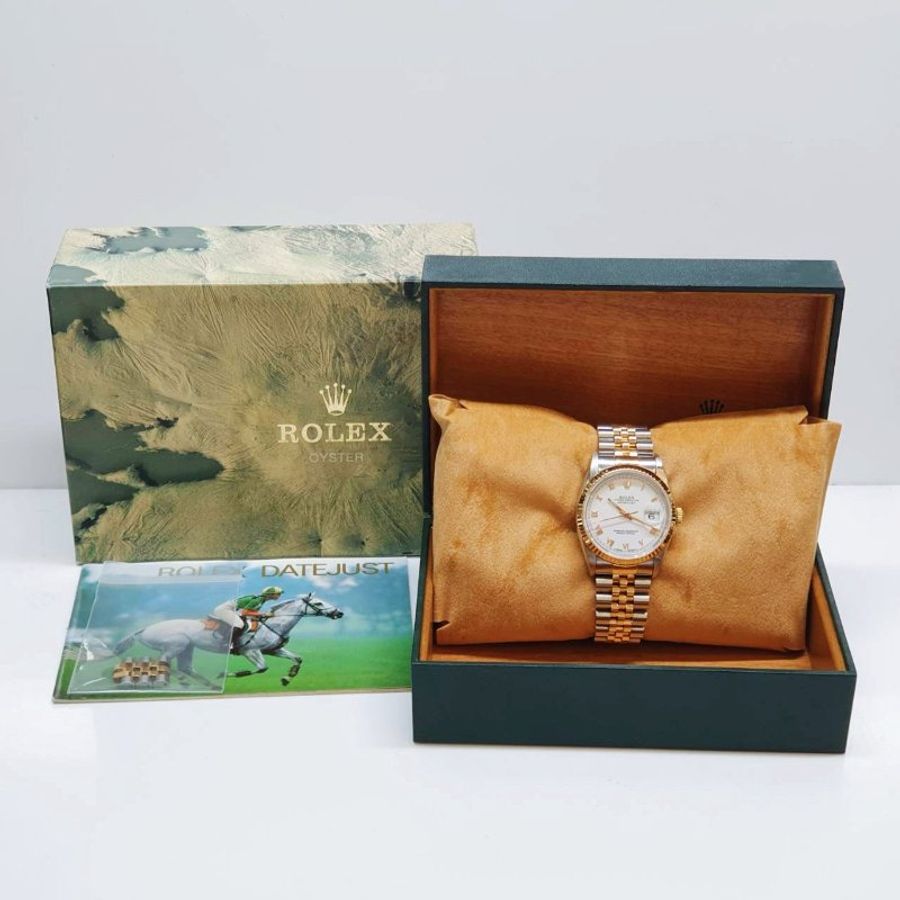 【大眾名錶】ROLEX 勞力士16233 Datejust 蠔式日誌 半金款 白瓷羅馬面盤 錶耳無孔 大眾名錶G365-9