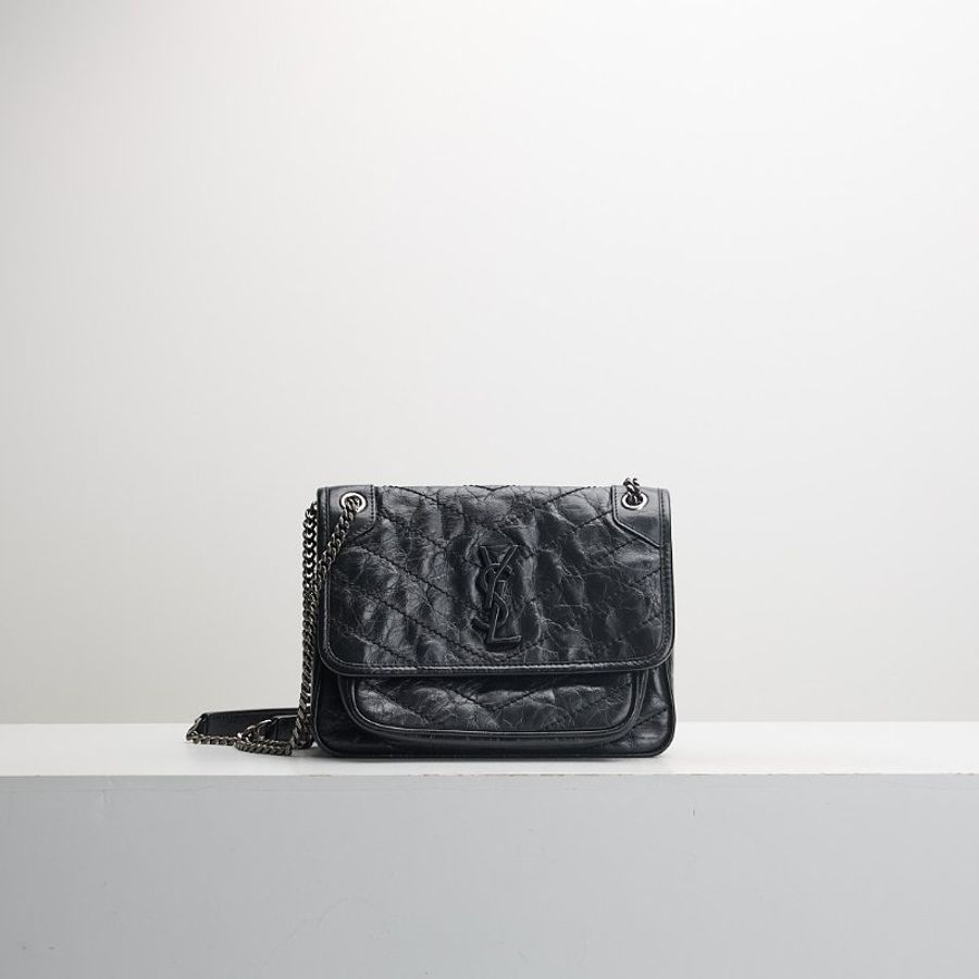 YSL Niki baby D扣款黑銀-0