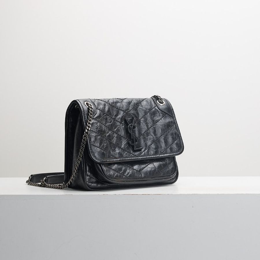 YSL Niki baby D扣款黑銀-1