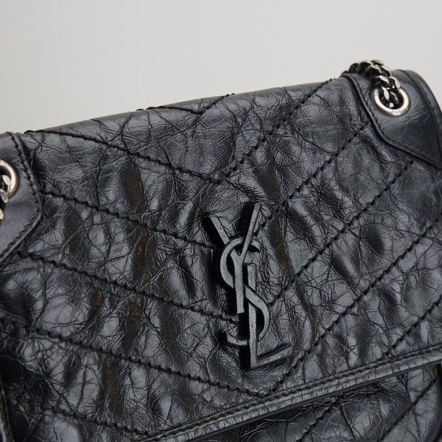 YSL Niki baby D扣款黑銀-4
