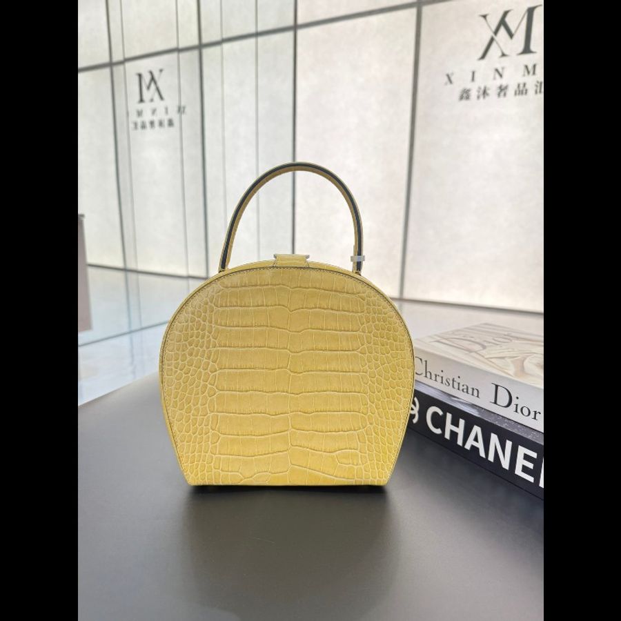 Celine瑟琳 嫩黃色 鱷魚🐊紋手提包 底長18cm 現貨優惠價帶走!-1