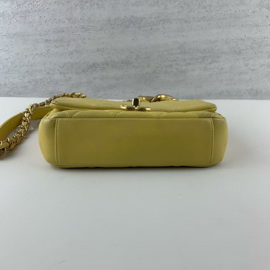 CHANEL 鵝黃色 CF 大MINI 18*13 98新配件塵袋-4