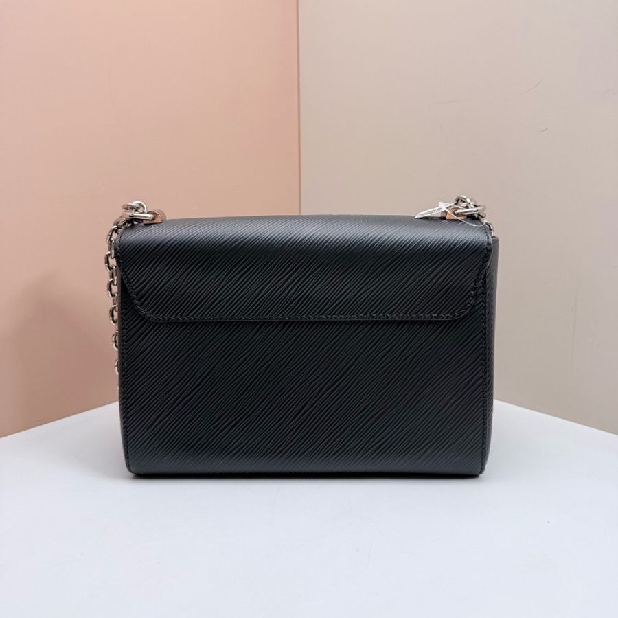 路易威登/LV Twist 黑色銀扣水波紋斜挎包 底長19cm-2