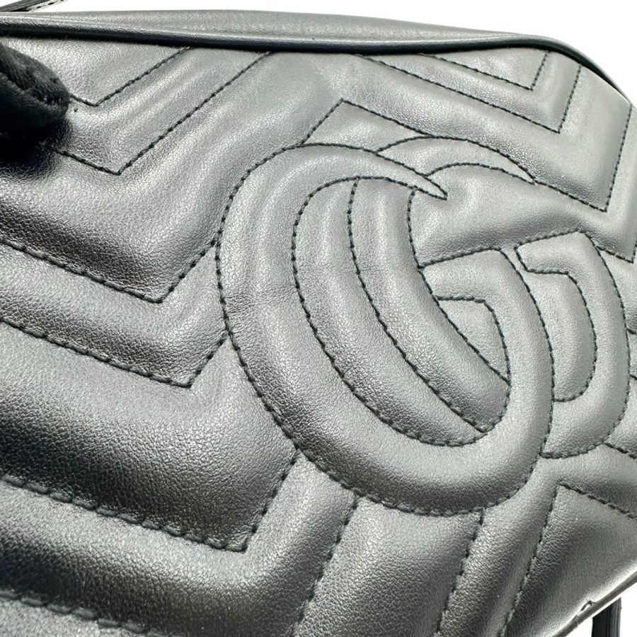 【美收精品】Gucci GG Marmont 黑色相機包 C-774【隔月月中將轉賣至日本 上架期限30天】-11
