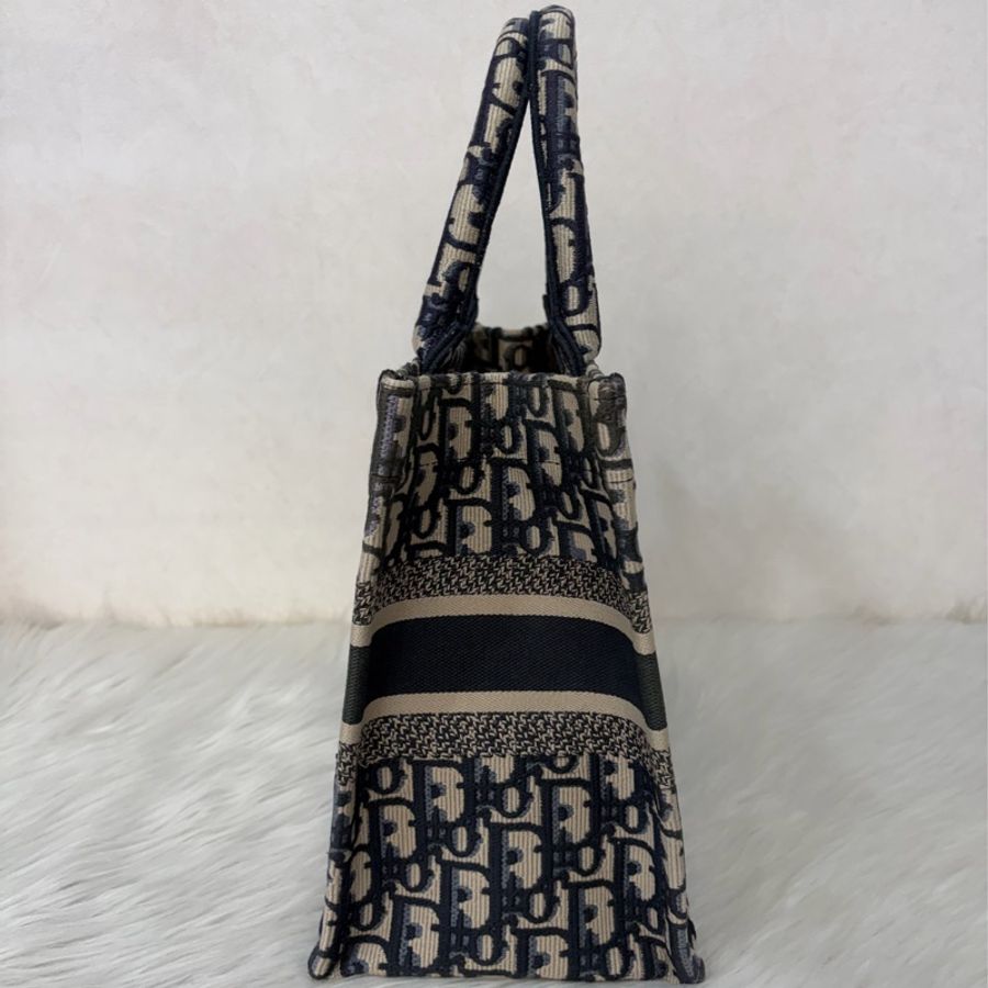 Dior M1265 深藍緹花布 Oblique 刺繡 Booktote手提包 托特包 小號-1