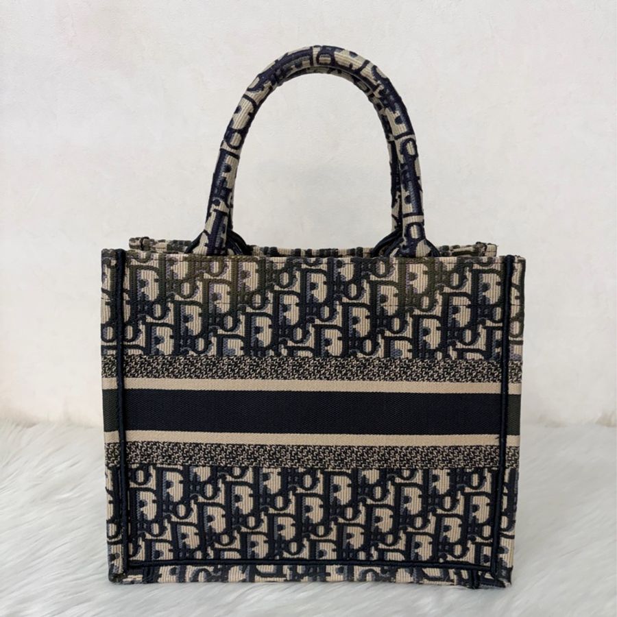 Dior M1265 深藍緹花布 Oblique 刺繡 Booktote手提包 托特包 小號-2