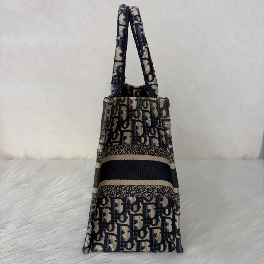 Dior M1265 深藍緹花布 Oblique 刺繡 Booktote手提包 托特包 小號-3