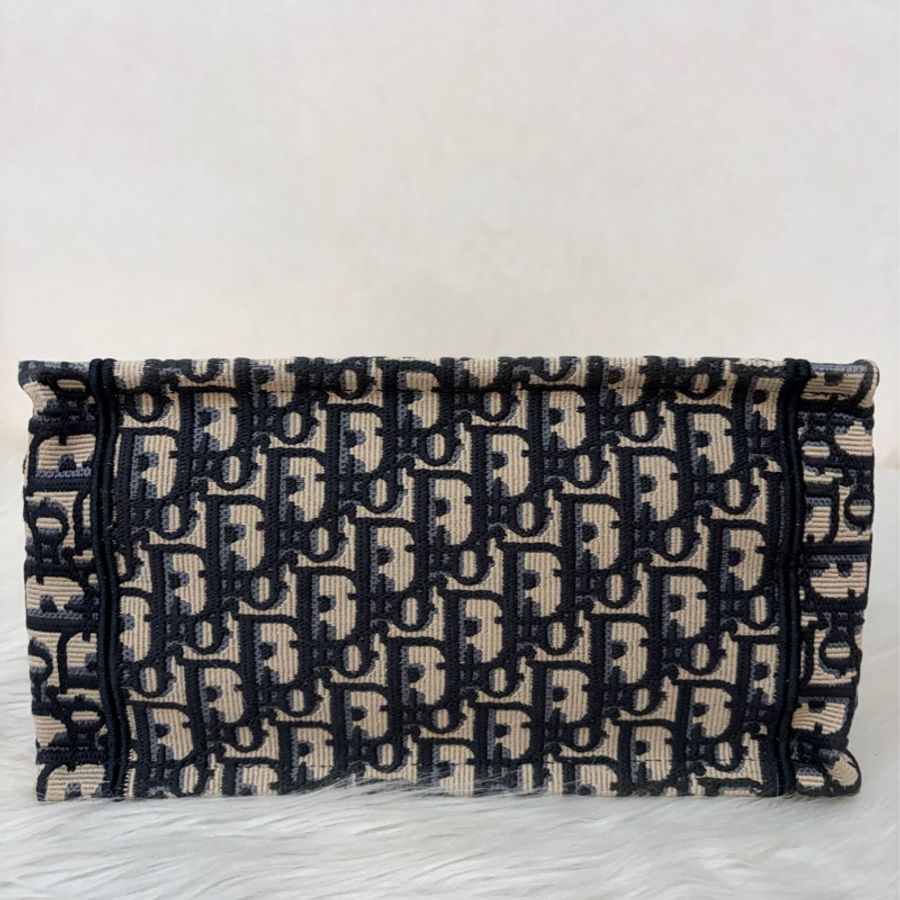 Dior M1265 深藍緹花布 Oblique 刺繡 Booktote手提包 托特包 小號-4