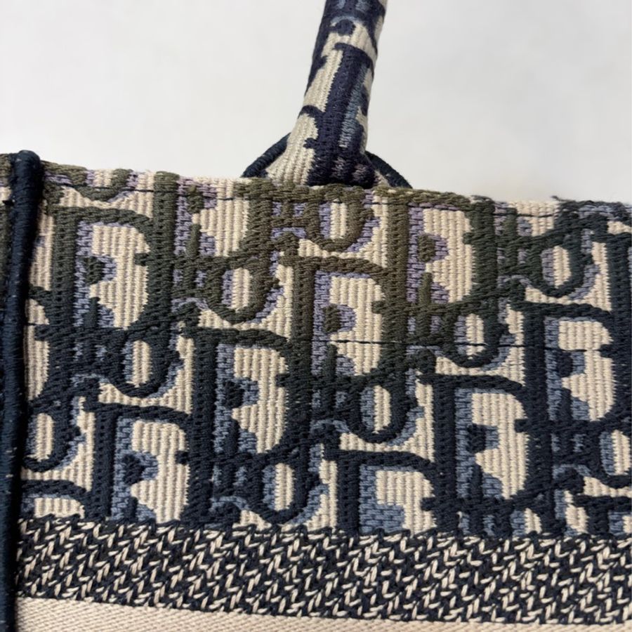 Dior M1265 深藍緹花布 Oblique 刺繡 Booktote手提包 托特包 小號-21