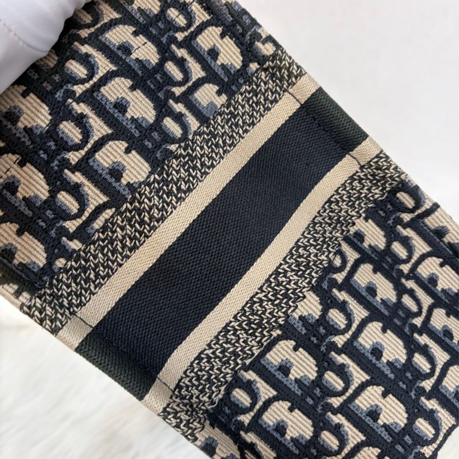 Dior M1265 深藍緹花布 Oblique 刺繡 Booktote手提包 托特包 小號-29
