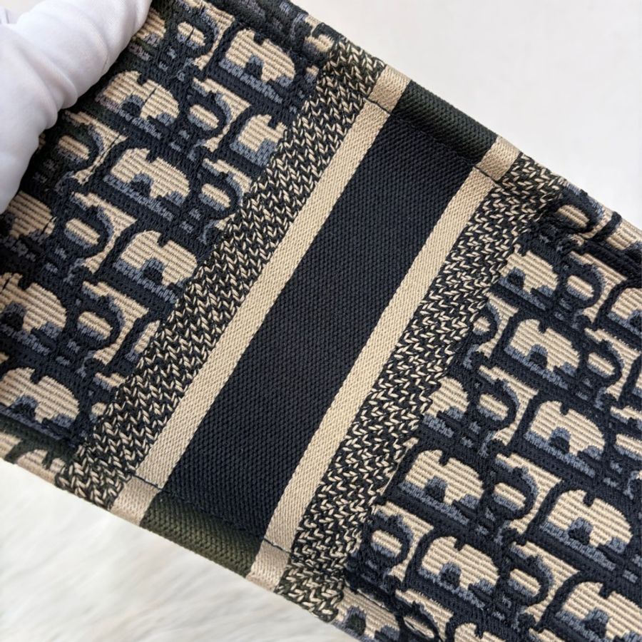 Dior M1265 深藍緹花布 Oblique 刺繡 Booktote手提包 托特包 小號-30