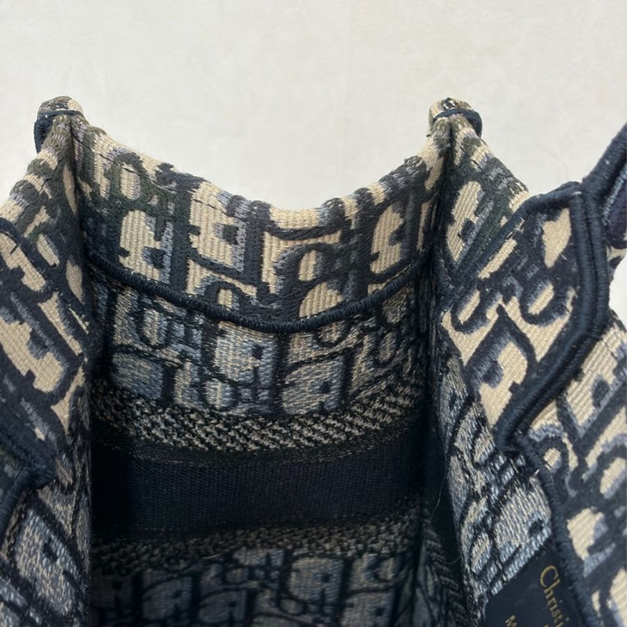 Dior M1265 深藍緹花布 Oblique 刺繡 Booktote手提包 托特包 小號-37