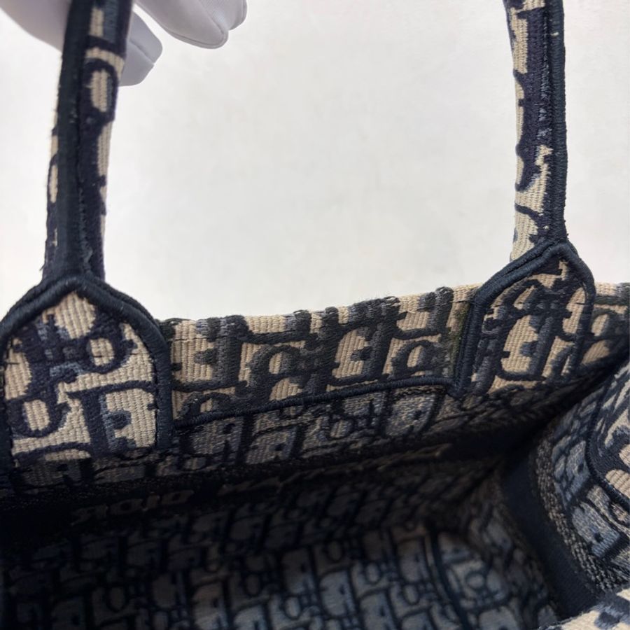 Dior M1265 深藍緹花布 Oblique 刺繡 Booktote手提包 托特包 小號-39