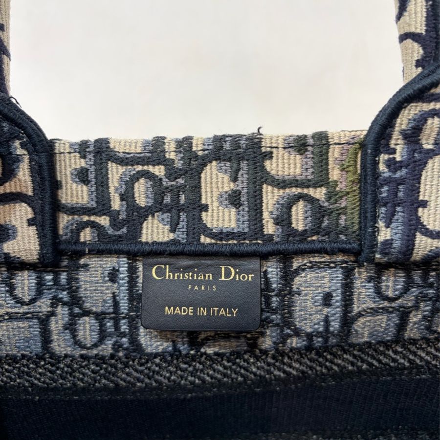 Dior M1265 深藍緹花布 Oblique 刺繡 Booktote手提包 托特包 小號-45