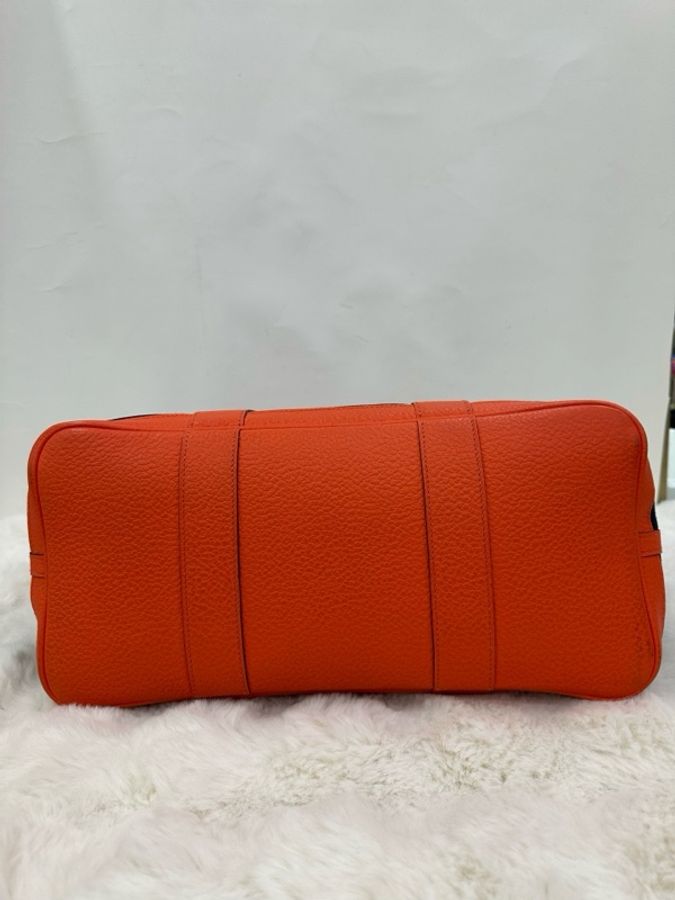 Hermes 愛馬仕garden party 36花園派對包 深藍拼橙 X刻-7