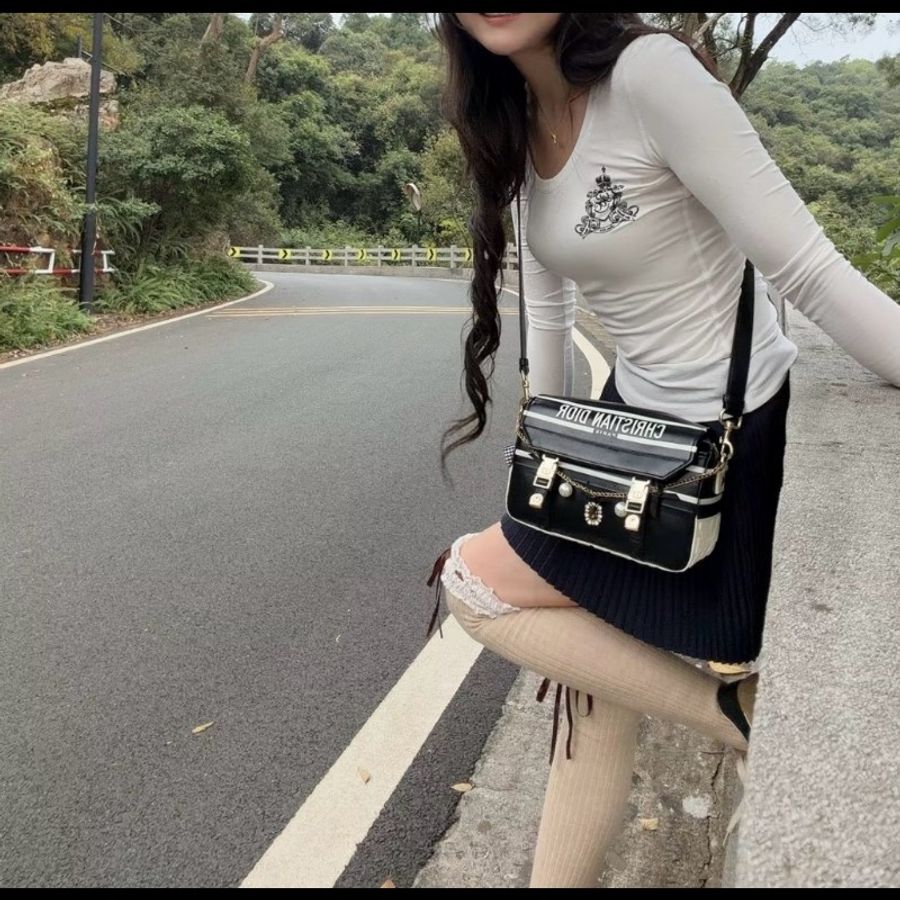 Dior迪奧雙扣camp郵差包-0