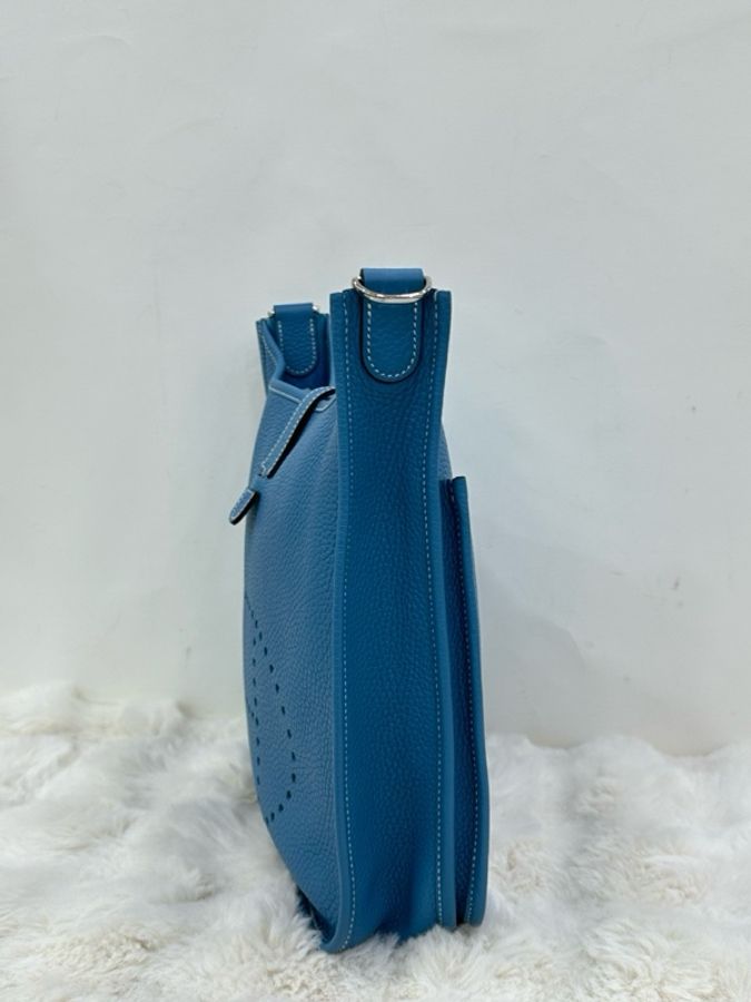 Hermes Evelyne29 伊芙琳29 牛仔藍藍銀扣 框P刻 TC皮-4