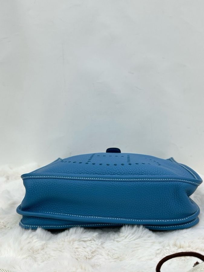 Hermes Evelyne29 伊芙琳29 牛仔藍藍銀扣 框P刻 TC皮-5
