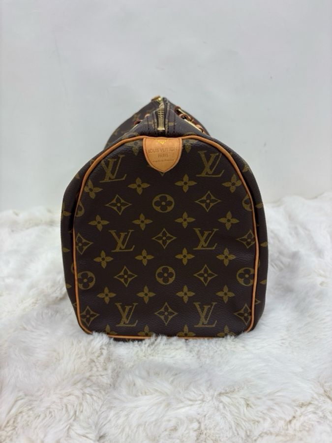 LV 路易威登 speedy30老花手提款 sp30 03年 缺鎖鑰匙-3