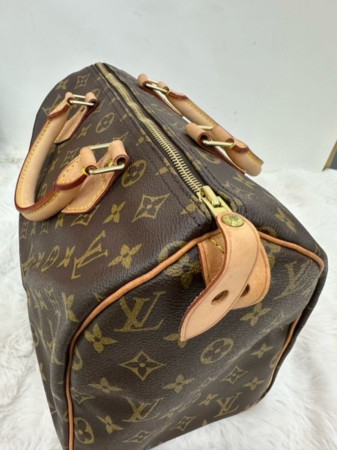 LV 路易威登 speedy30老花手提款 sp30 03年 缺鎖鑰匙-6