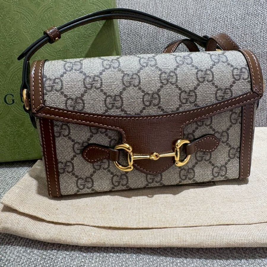 Gucci經典1955馬銜扣Mini 磁扣斜背包-0