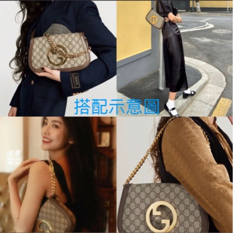 Gucci Blondie牛皮GG老花包 雙背帶❤️-7