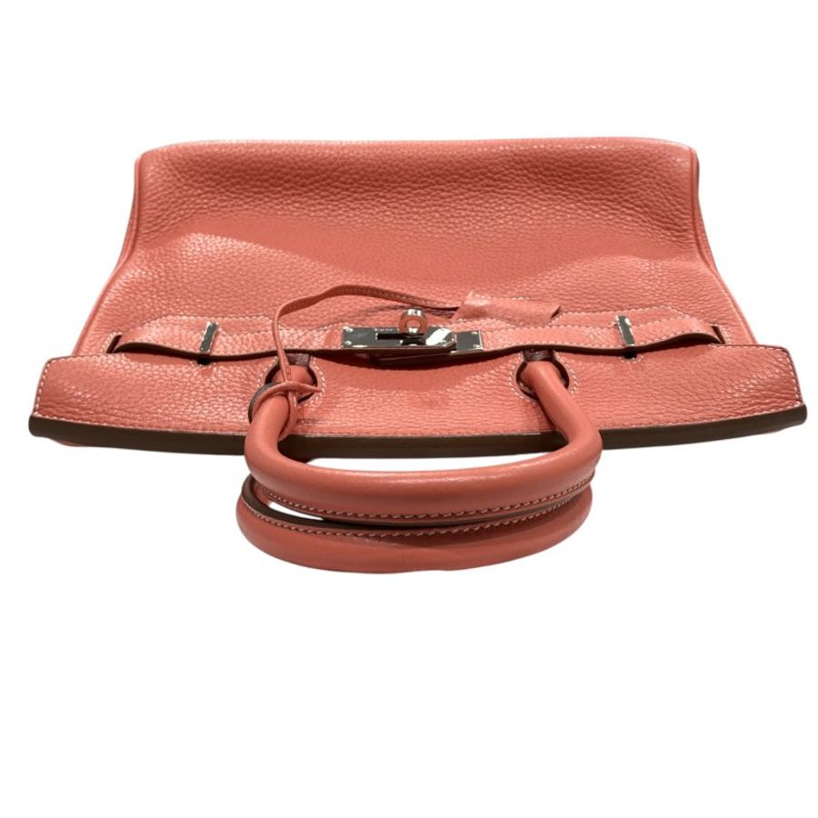 HERMES 愛馬仕 BIRKIN 30 手拿包 橘粉色 銀釦-4