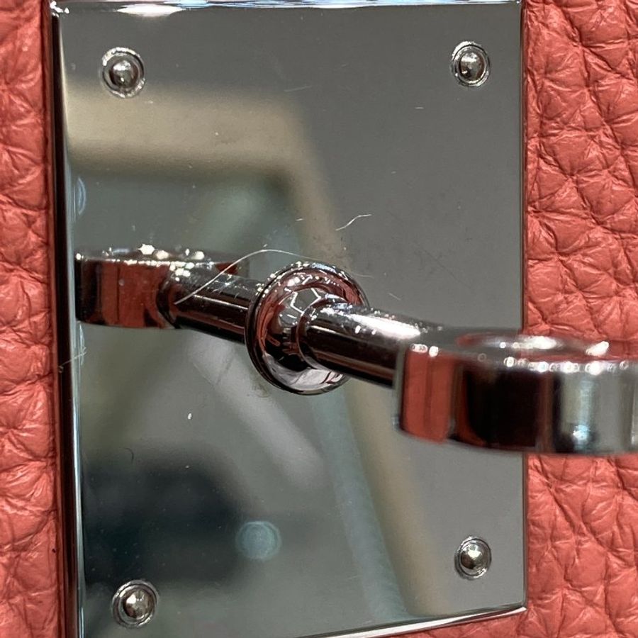 HERMES 愛馬仕 BIRKIN 30 手拿包 橘粉色 銀釦-10