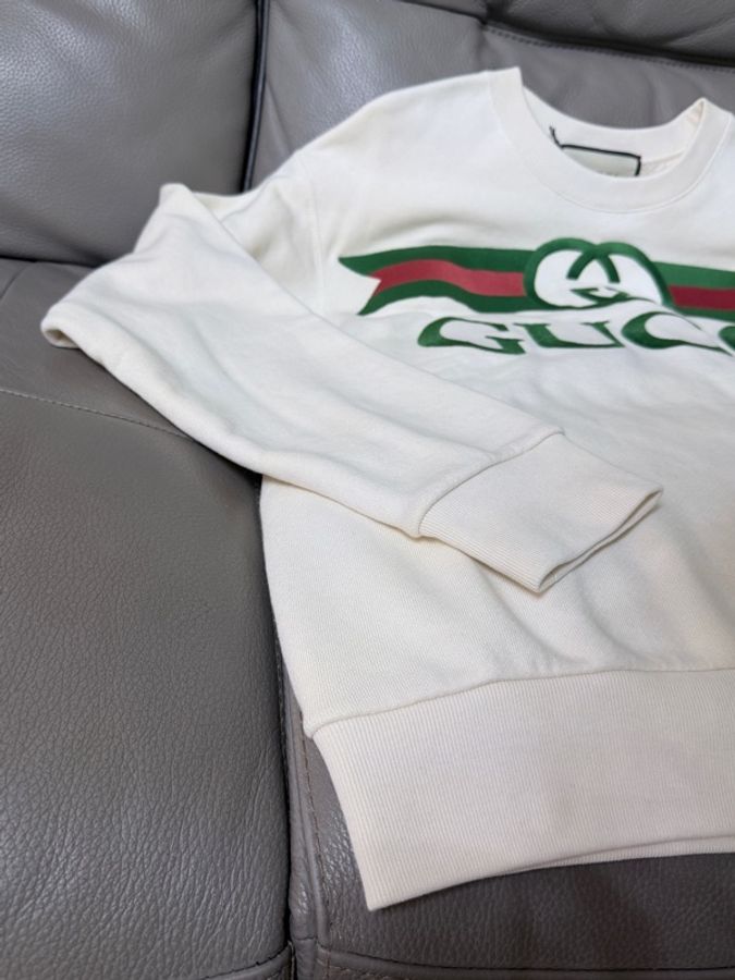 Gucci雙G logo字母經典款衛衣 純棉 米白 女尺碼S 贈禮自用兩相宜-3