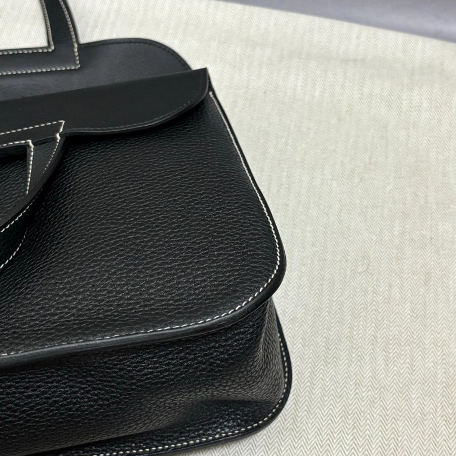 Hermes halzan31黑銀 走白線 31*9*20cm 98新配件肩帶 塵袋-1