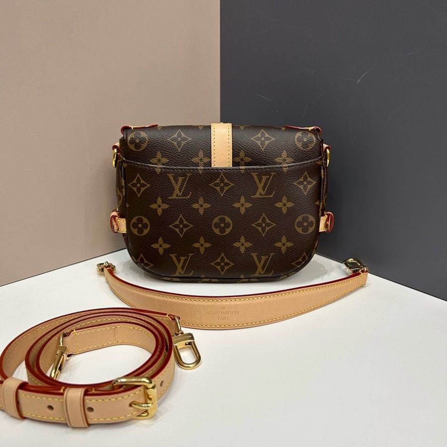 路易威登/Louis Vuitton Saumur Bb 芯片款 雙子星復古馬鞍包郵差包單肩包斜挎包手提包 棕色-1