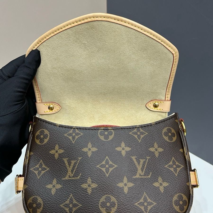 路易威登/Louis Vuitton Saumur Bb 芯片款 雙子星復古馬鞍包郵差包單肩包斜挎包手提包 棕色-5