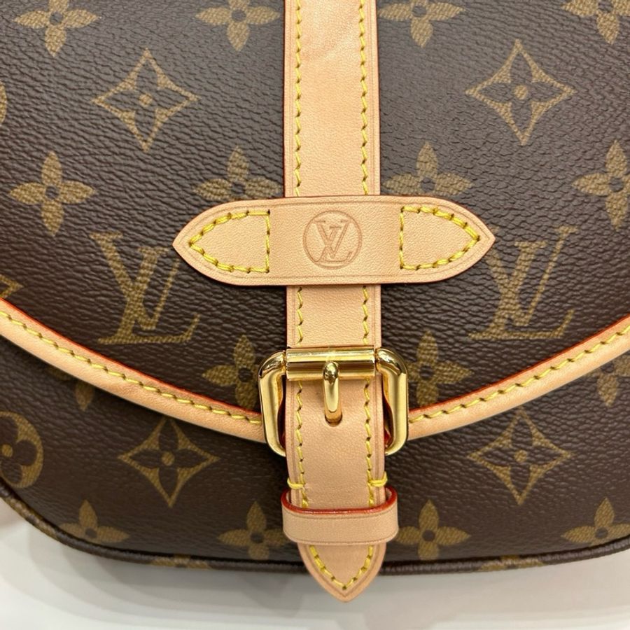 路易威登/Louis Vuitton Saumur Bb 芯片款 雙子星復古馬鞍包郵差包單肩包斜挎包手提包 棕色-7