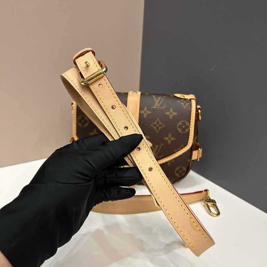 路易威登/Louis Vuitton Saumur Bb 芯片款 雙子星復古馬鞍包郵差包單肩包斜挎包手提包 棕色-8
